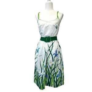 Jenni Vintage Sun Dress 60s 70s MCM Mod Retro Floral Size SMALL Belted